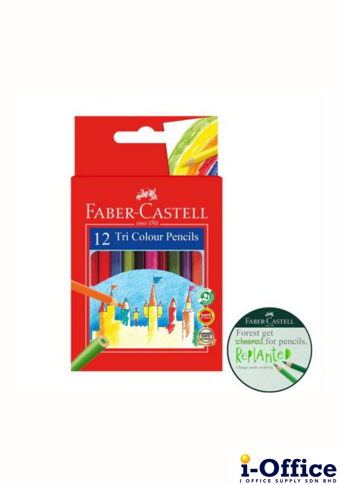 Faber Castell 115902 Tri Colour Pencil  - 12 color [Short]